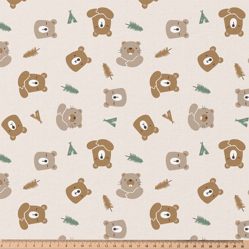 Printed Cotton CHUCK Ecru / Camel